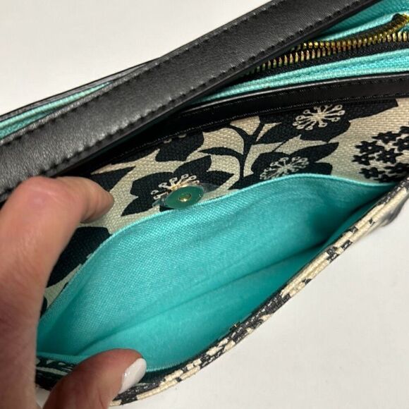 Spartina 449 Daufuskie Island Black & Cream Linen Floral Bag - Picture 12 of 12